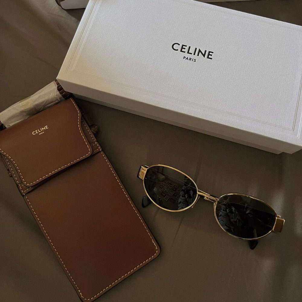 Celine gold sunglasses for women